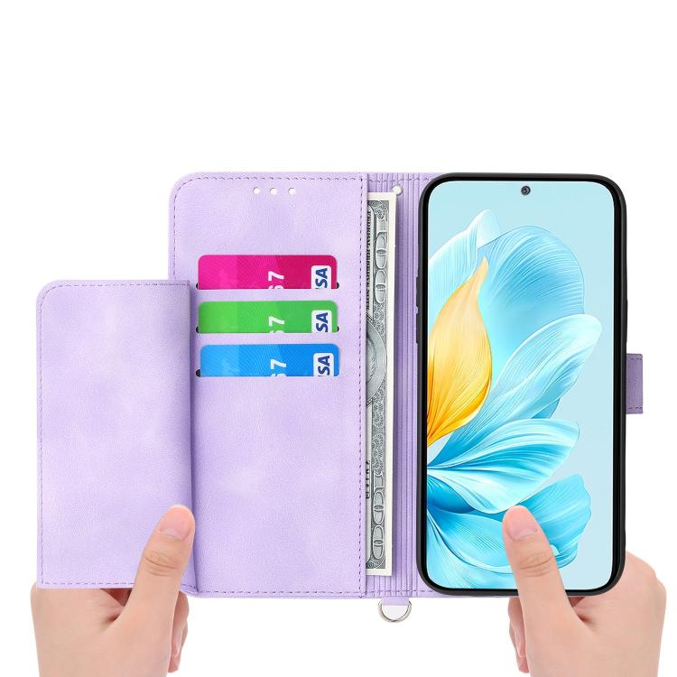 Skin Feel Flowers Embossed Wallet Leather Phone Case, For Honor X9d 5G / X70 5G, For Honor X6c 4G / X5b / X5b Plus, For Honor 400 Pro Global 160.8mm, For Honor 400 Lite Global