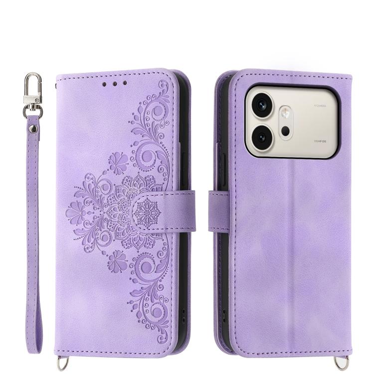 Skin Feel Flowers Embossed Wallet Leather Phone Case, For Honor X9d 5G / X70 5G, For Honor X6c 4G / X5b / X5b Plus, For Honor 400 Pro Global 160.8mm, For Honor 400 Lite Global