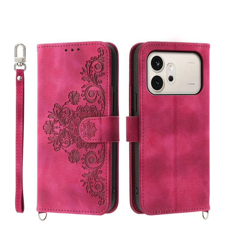 Skin Feel Flowers Embossed Wallet Leather Phone Case, For Honor X9d 5G / X70 5G, For Honor X6c 4G / X5b / X5b Plus, For Honor 400 Pro Global 160.8mm, For Honor 400 Lite Global