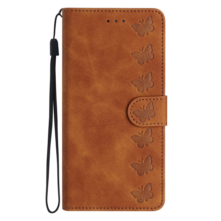 Seven Butterflies Embossed Leather Phone Case, For Motorola Moto G73, For Motorola Moto E22, For Motorola Moto G42, For Motorola Moto G62