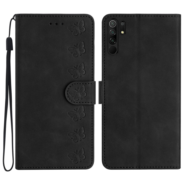 Seven Butterflies Embossed Leather Phone Case, For Xiaomi Redmi Note 10 5G, For Xiaomi Redmi 9A, For Xiaomi Redmi 9, For Xiaomi Redmi 9C
