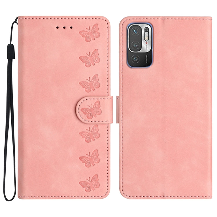 Seven Butterflies Embossed Leather Phone Case, For Xiaomi Redmi Note 10 5G, For Xiaomi Redmi 9A, For Xiaomi Redmi 9, For Xiaomi Redmi 9C