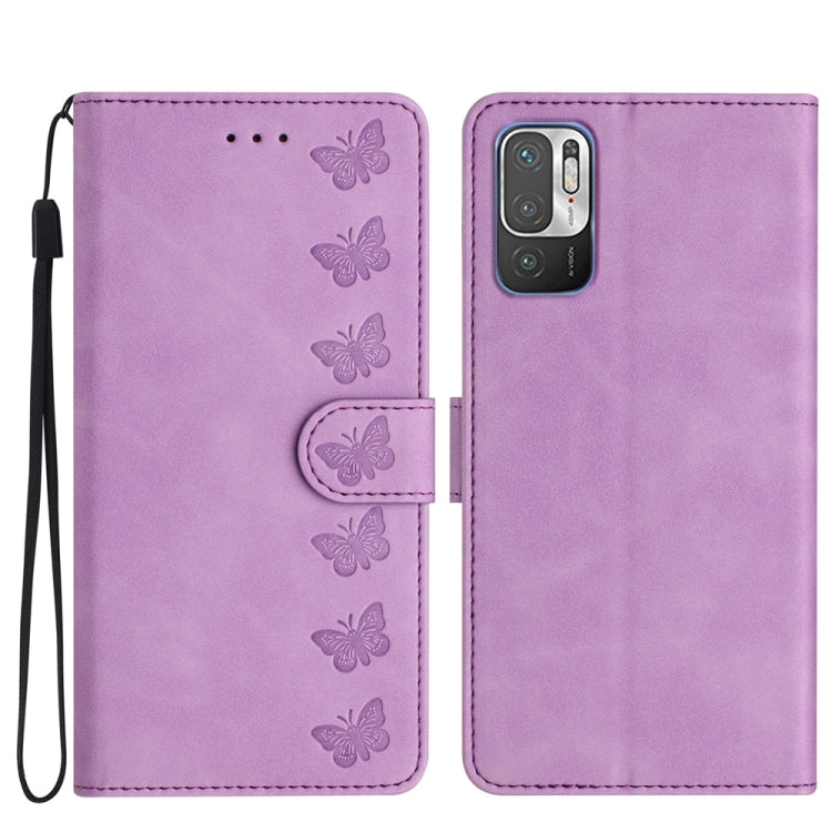 Seven Butterflies Embossed Leather Phone Case, For Xiaomi Redmi Note 10 5G, For Xiaomi Redmi 9A, For Xiaomi Redmi 9, For Xiaomi Redmi 9C