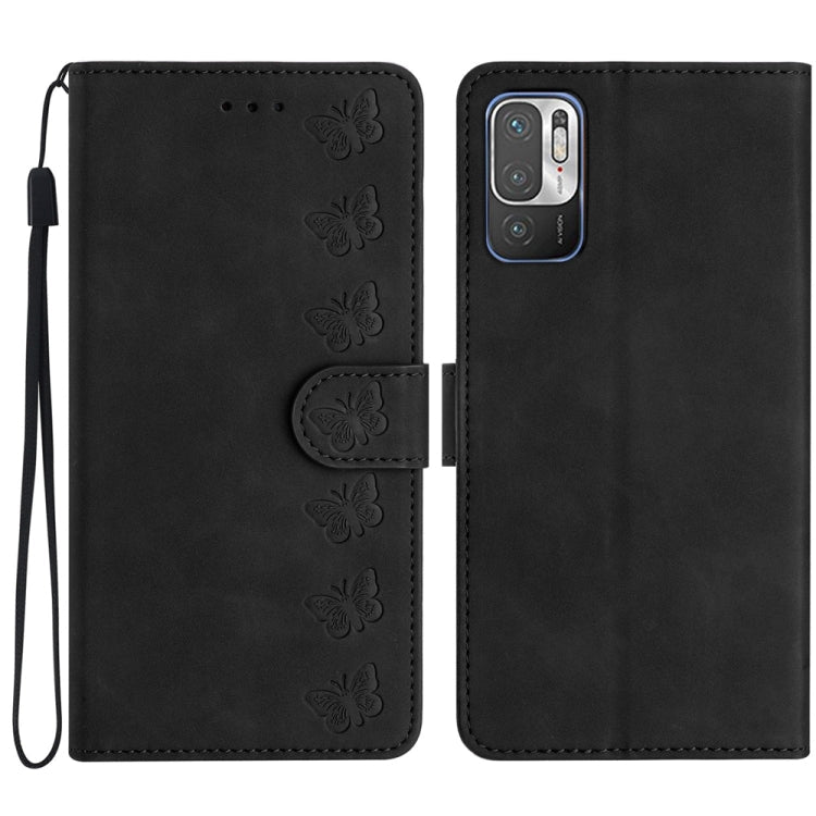 Seven Butterflies Embossed Leather Phone Case, For Xiaomi Redmi Note 10 5G, For Xiaomi Redmi 9A, For Xiaomi Redmi 9, For Xiaomi Redmi 9C