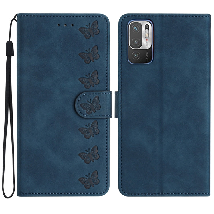 Seven Butterflies Embossed Leather Phone Case, For Xiaomi Redmi Note 10 5G, For Xiaomi Redmi 9A, For Xiaomi Redmi 9, For Xiaomi Redmi 9C