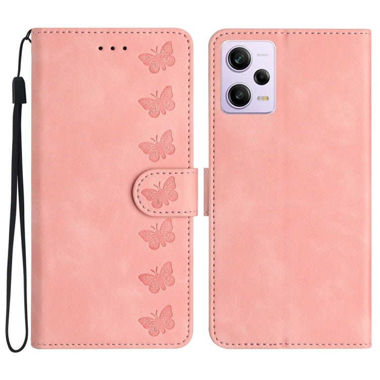 Seven Butterflies Embossed Leather Phone Case, For Xiaomi Redmi 13C 4G, For Xiaomi 13T, For Xiaomi Mi 11 Lite, For Xiaomi Redmi Note 12 Pro 5G Global