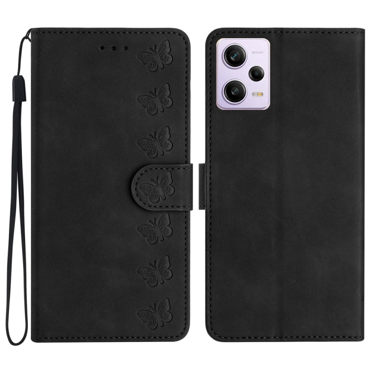 Seven Butterflies Embossed Leather Phone Case, For Xiaomi Redmi 13C 4G, For Xiaomi 13T, For Xiaomi Mi 11 Lite, For Xiaomi Redmi Note 12 Pro 5G Global
