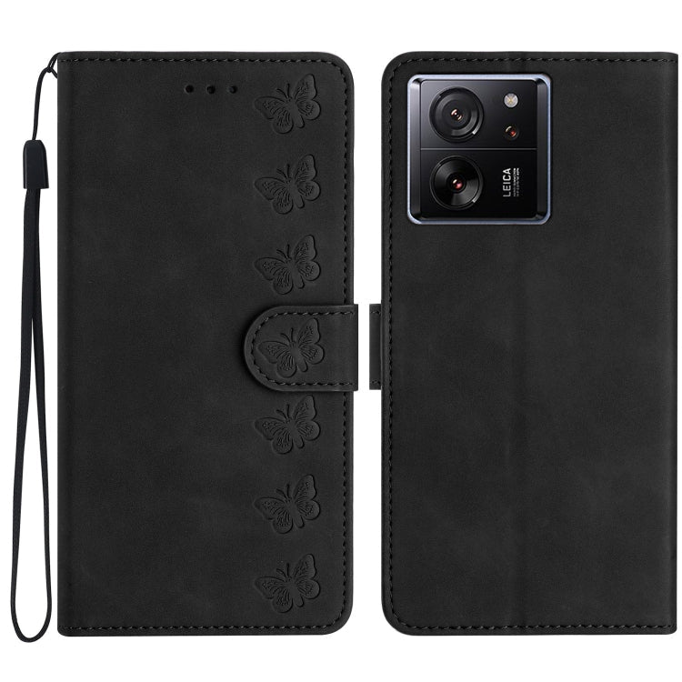 Seven Butterflies Embossed Leather Phone Case, For Xiaomi Redmi 13C 4G, For Xiaomi 13T, For Xiaomi Mi 11 Lite, For Xiaomi Redmi Note 12 Pro 5G Global