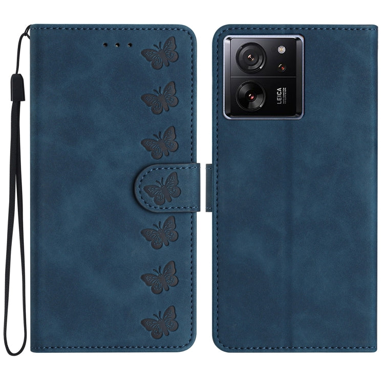 Seven Butterflies Embossed Leather Phone Case, For Xiaomi Redmi 13C 4G, For Xiaomi 13T, For Xiaomi Mi 11 Lite, For Xiaomi Redmi Note 12 Pro 5G Global