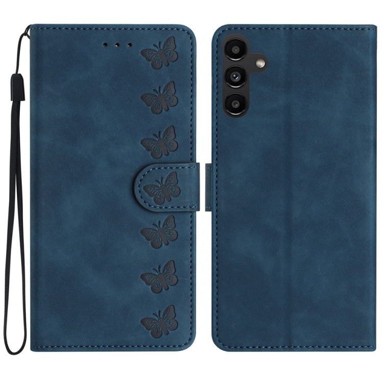 Seven Butterflies Embossed Leather Phone Case, For Samsung Galaxy A32 5G, For Samsung Galaxy A33 5G, For Samsung Galaxy A34, For Samsung Galaxy A40