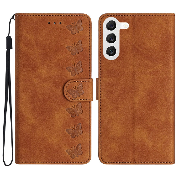 Seven Butterflies Embossed Leather Phone Case, For Samsung Galaxy A20 / A30, For Samsung Galaxy A20e, For Samsung Galaxy A20s, For Samsung Galaxy A22 4G