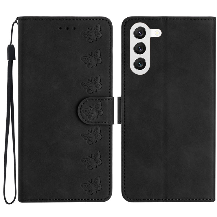 Seven Butterflies Embossed Leather Phone Case, For Samsung Galaxy A20 / A30, For Samsung Galaxy A20e, For Samsung Galaxy A20s, For Samsung Galaxy A22 4G
