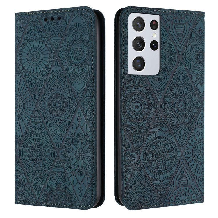 Ethnic Embossed Adsorption Leather Phone Case, For Samsung Galaxy S22 Ultra 5G, For Samsung Galaxy S21 5G, For Samsung Galaxy S21+ 5G, For Samsung Galaxy S21 Ultra 5G