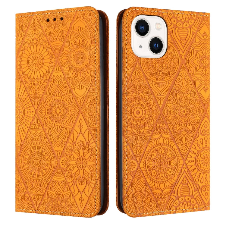 Ethnic Embossed Adsorption Leather Phone Case, For iPhone 14, For iPhone 14 Plus, For iPhone 14 Pro, For iPhone 14 Pro Max