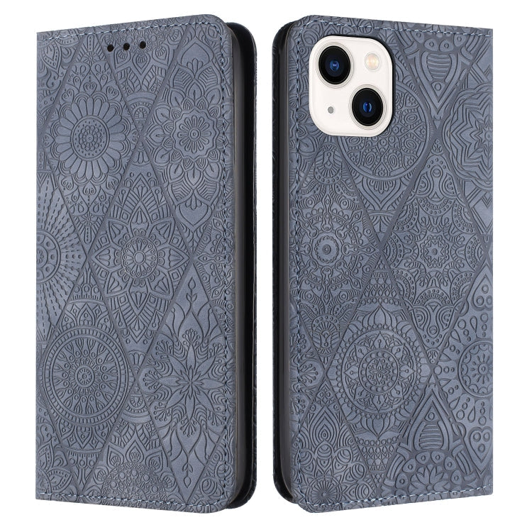 Ethnic Embossed Adsorption Leather Phone Case, For iPhone 14, For iPhone 14 Plus, For iPhone 14 Pro, For iPhone 14 Pro Max