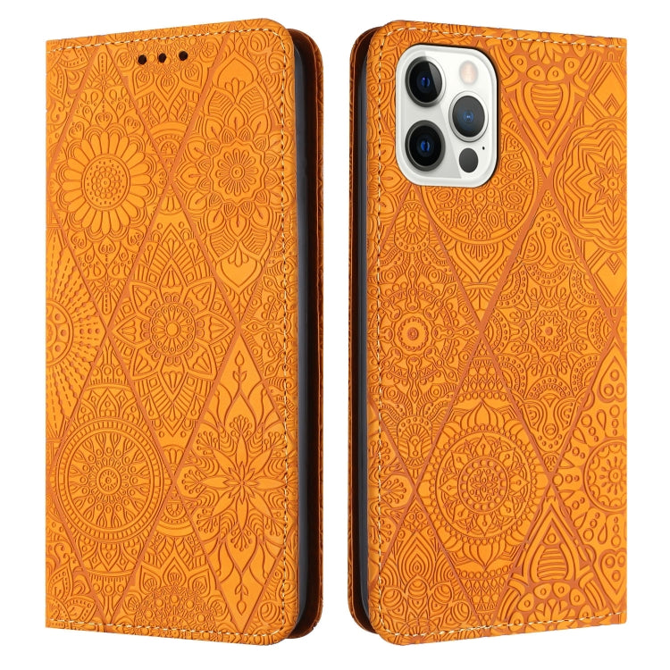 Ethnic Embossed Adsorption Leather Phone Case, For iPhone 14, For iPhone 14 Plus, For iPhone 14 Pro, For iPhone 14 Pro Max