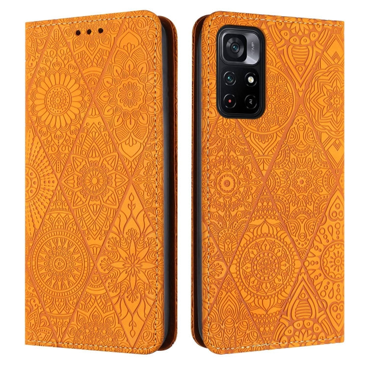 Ethnic Embossed Adsorption Leather Phone Case, For Xiaomi Poco X4 Pro 5G, For Xiaomi Redmi 10, For Xiaomi Poco M4 Pro 5G, For Xiaomi 11 Lite