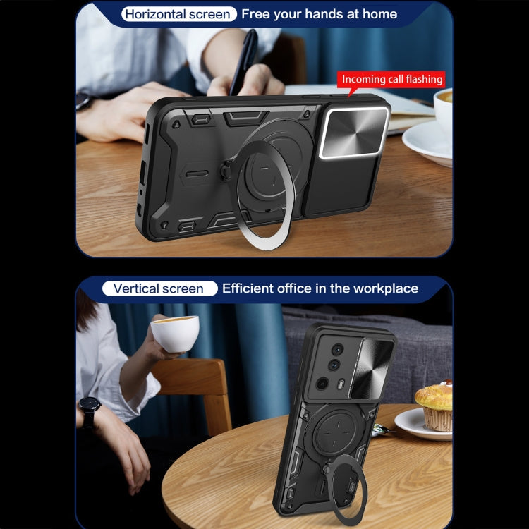 CD Texture Sliding Camshield Magnetic Holder Phone Case, For Xiaomi 13 Lite / Civi 2 5G, For Xiaomi 13 Pro, For Xiaomi 13, For Xiaomi 12T / 12T Pro
