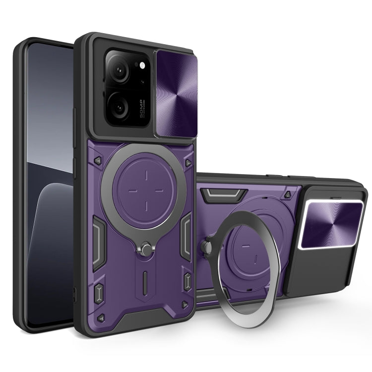 CD Texture Sliding Camshield Magnetic Holder Phone Case, For Xiaomi Redmi Note 13 Pro 5G, For Xiaomi 13T / Redmi K60 Ultra, For Xiaomi Redmi Note 12 Turbo, For Xiaomi Poco F5 Pro/Redmi K60
