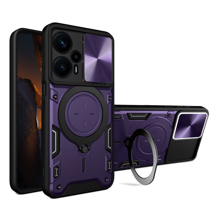 CD Texture Sliding Camshield Magnetic Holder Phone Case, For Xiaomi Redmi Note 13 Pro 5G, For Xiaomi 13T / Redmi K60 Ultra, For Xiaomi Redmi Note 12 Turbo, For Xiaomi Poco F5 Pro/Redmi K60