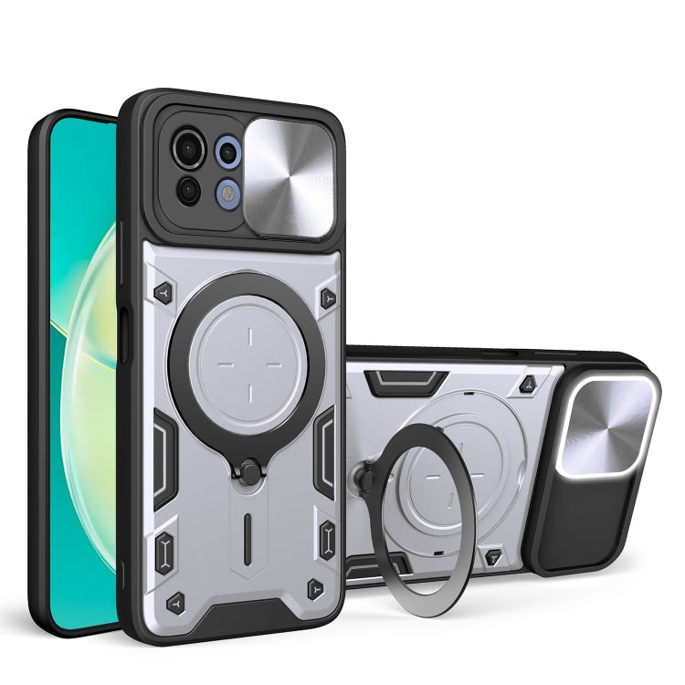 CD Texture Sliding Camshield Magnetic Holder Phone Case, For Xiaomi 11T, For Xiaomi Mi 11 Lite 4G / 5G, For Xiaomi Redmi Note 9 4G