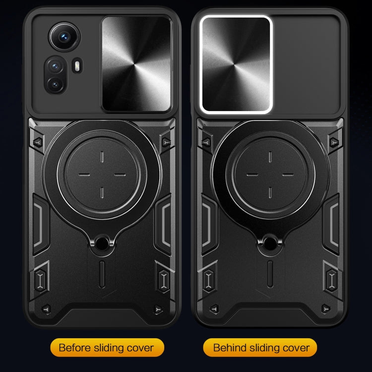 CD Texture Sliding Camshield Magnetic Holder Phone Case, For Xiaomi Redmi Note 12S 4G, For Xiaomi Redmi Note 12 4G, For Xiaomi Redmi Note 12 Pro 5G, For Xiaomi Redmi 12C