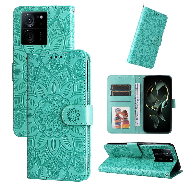 Embossed Sunflower Leather Phone Case, For Xiaomi Redmi 13C 4G, For Xiaomi Redmi Note13 Pro+ 5G Global, For Xiaomi Redmi Note13 Pro 5G Global, For Xiaomi 13T / Redmi K60 Ultra