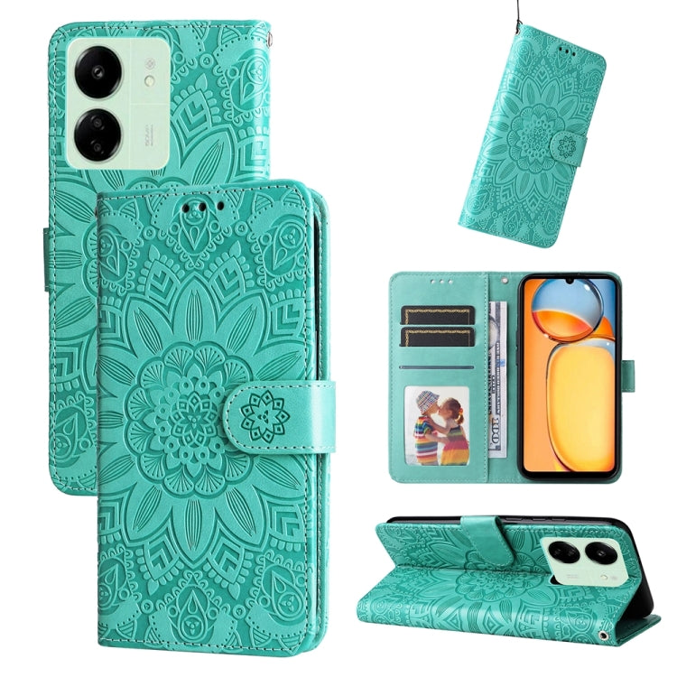 Embossed Sunflower Leather Phone Case, For Xiaomi Redmi 13C 4G, For Xiaomi Redmi Note13 Pro+ 5G Global, For Xiaomi Redmi Note13 Pro 5G Global, For Xiaomi 13T / Redmi K60 Ultra