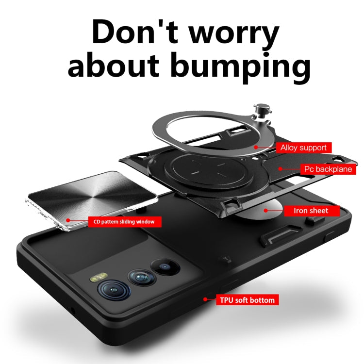 CD Texture Sliding Camshield Magnetic Holder Phone Case, For Motorola Moto G30 / G20 / G10