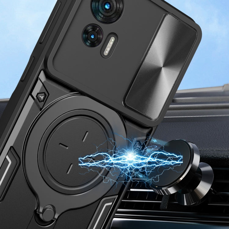 CD Texture Sliding Camshield Magnetic Holder Phone Case, For Motorola Moto G22 / E32, For Motorola Edge 30, For Motorola Edge 30 Pro, For Motorola Moto E20 / E30 / E40