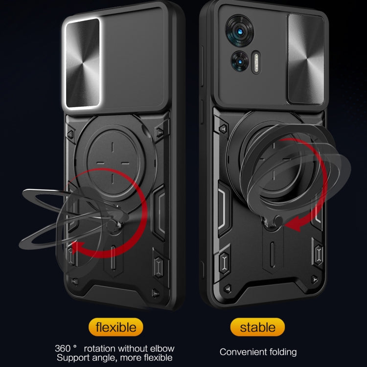 CD Texture Sliding Camshield Magnetic Holder Phone Case, For Motorola Moto G22 / E32, For Motorola Edge 30, For Motorola Edge 30 Pro, For Motorola Moto E20 / E30 / E40