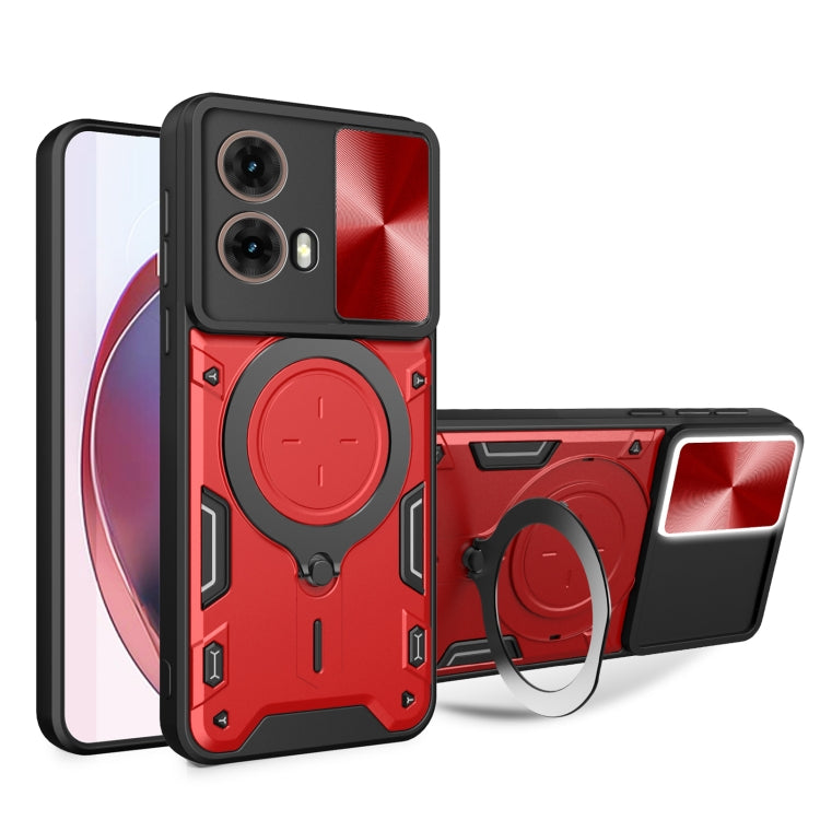 CD Texture Sliding Camshield Magnetic Holder Phone Case, For Motorola Edge 50 Pro Global, For Motorola Moto G24 Power, For Motorola Moto E13, For Motorola Moto E22 / E22i
