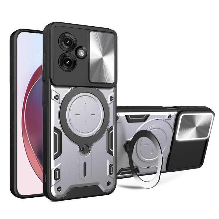 CD Texture Sliding Camshield Magnetic Holder Phone Case, For Motorola Edge 50 Pro Global, For Motorola Moto G24 Power, For Motorola Moto E13, For Motorola Moto E22 / E22i