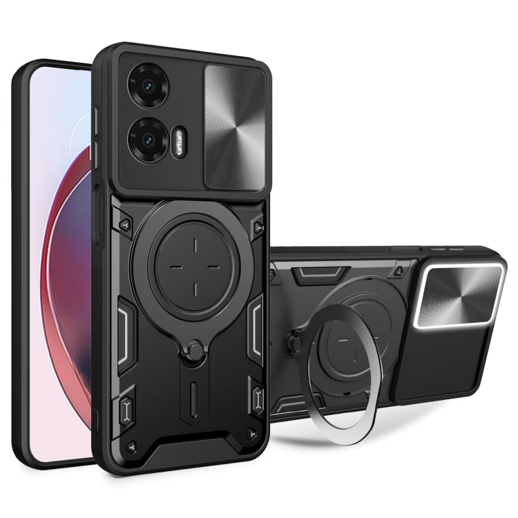 CD Texture Sliding Camshield Magnetic Holder Phone Case, For Motorola Edge 50 Pro Global, For Motorola Moto G24 Power, For Motorola Moto E13, For Motorola Moto E22 / E22i