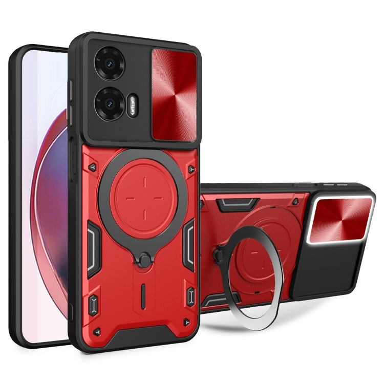 CD Texture Sliding Camshield Magnetic Holder Phone Case, For Motorola Edge 50 Pro Global, For Motorola Moto G24 Power, For Motorola Moto E13, For Motorola Moto E22 / E22i