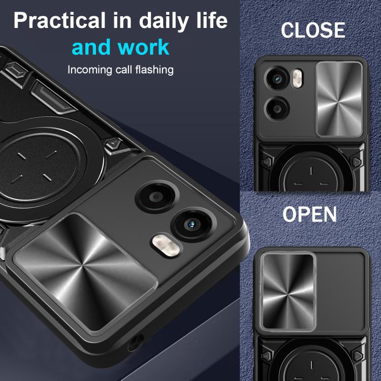 CD Texture Sliding Camshield Magnetic Holder Phone Case, For Motorola Moto G35, For Motorola Moto G55, For Motorola Edge 50 Neo, For Motorola Moto G85