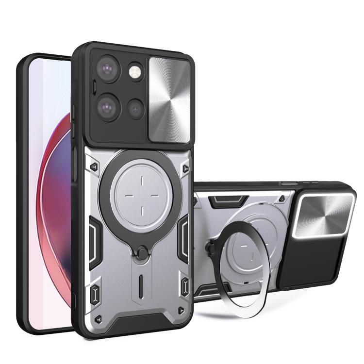 CD Texture Sliding Camshield Magnetic Holder Phone Case, For Motorola Moto G35, For Motorola Moto G55, For Motorola Edge 50 Neo, For Motorola Moto G85