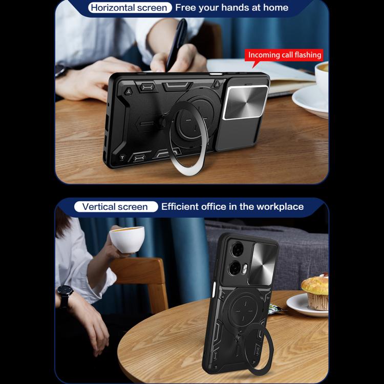 CD Texture Sliding Camshield Magnetic Holder Phone Case, For Motorola Edge 30 Fusion, For Motorola Edge 30 Neo, For Motorola Moto G62, For Motorola Edge 30 Ultra