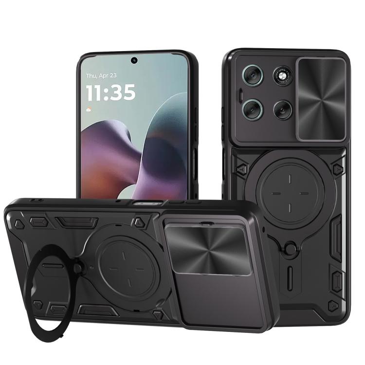 CD Texture Sliding Camshield Magnetic Holder Phone Case, For Motorola Moto G35, For Motorola Moto G55, For Motorola Edge 50 Neo, For Motorola Moto G85