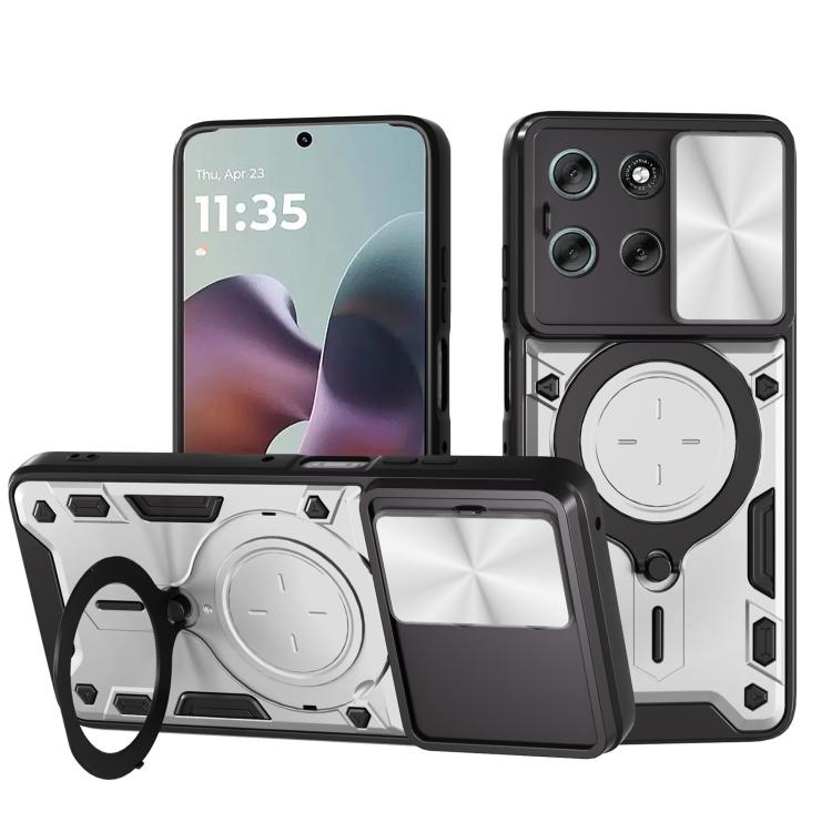 CD Texture Sliding Camshield Magnetic Holder Phone Case, For Motorola Moto G35, For Motorola Moto G55, For Motorola Edge 50 Neo, For Motorola Moto G85