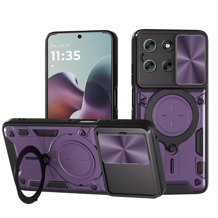 CD Texture Sliding Camshield Magnetic Holder Phone Case, For Motorola Moto G35, For Motorola Moto G55, For Motorola Edge 50 Neo, For Motorola Moto G85