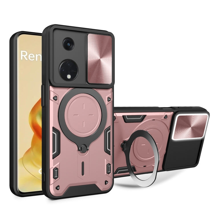 CD Texture Sliding Camshield Magnetic Holder Phone Case, For OPPO Reno8 T 5G, For OPPO A17 4G, For OPPO Reno8 Pro 5G, For OPPO Reno8 5G