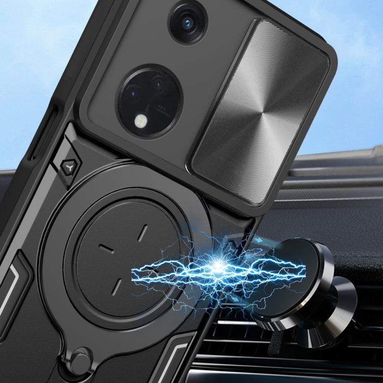 CD Texture Sliding Camshield Magnetic Holder Phone Case, For OPPO Reno8 T 5G, For OPPO A17 4G, For OPPO Reno8 Pro 5G, For OPPO Reno8 5G