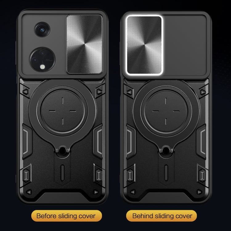 CD Texture Sliding Camshield Magnetic Holder Phone Case, For OPPO Reno8 T 5G, For OPPO A17 4G, For OPPO Reno8 Pro 5G, For OPPO Reno8 5G