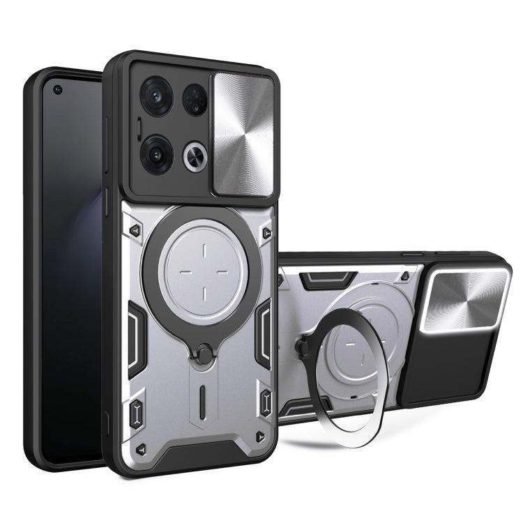 CD Texture Sliding Camshield Magnetic Holder Phone Case, For OPPO Reno8 T 5G, For OPPO A17 4G, For OPPO Reno8 Pro 5G, For OPPO Reno8 5G