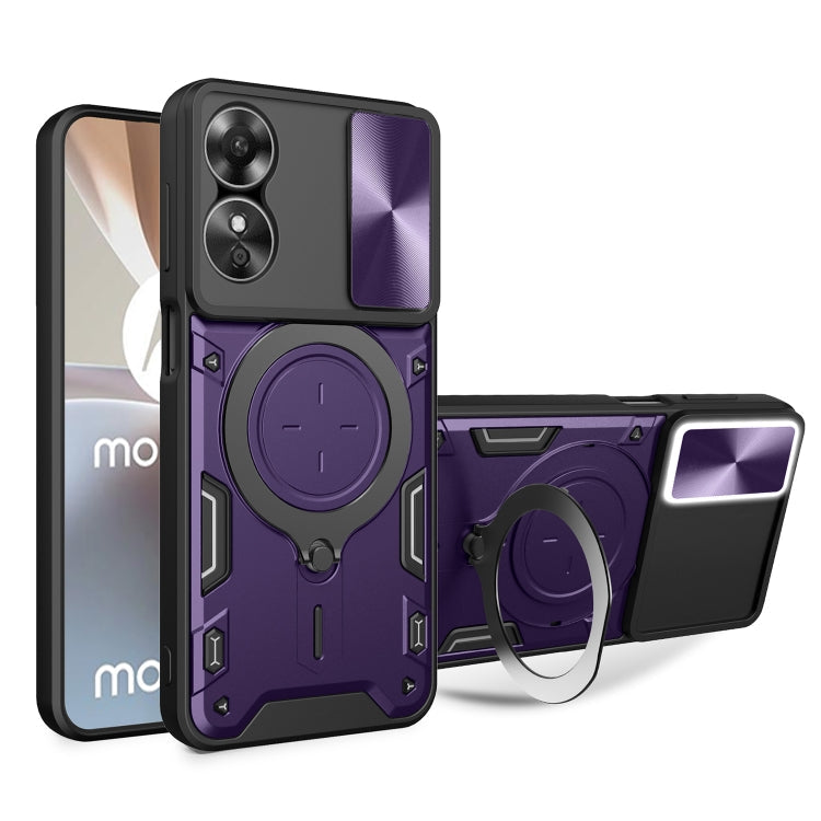 CD Texture Sliding Camshield Magnetic Holder Phone Case, For OPPO Reno8 T 5G, For OPPO A17 4G, For OPPO Reno8 Pro 5G, For OPPO Reno8 5G