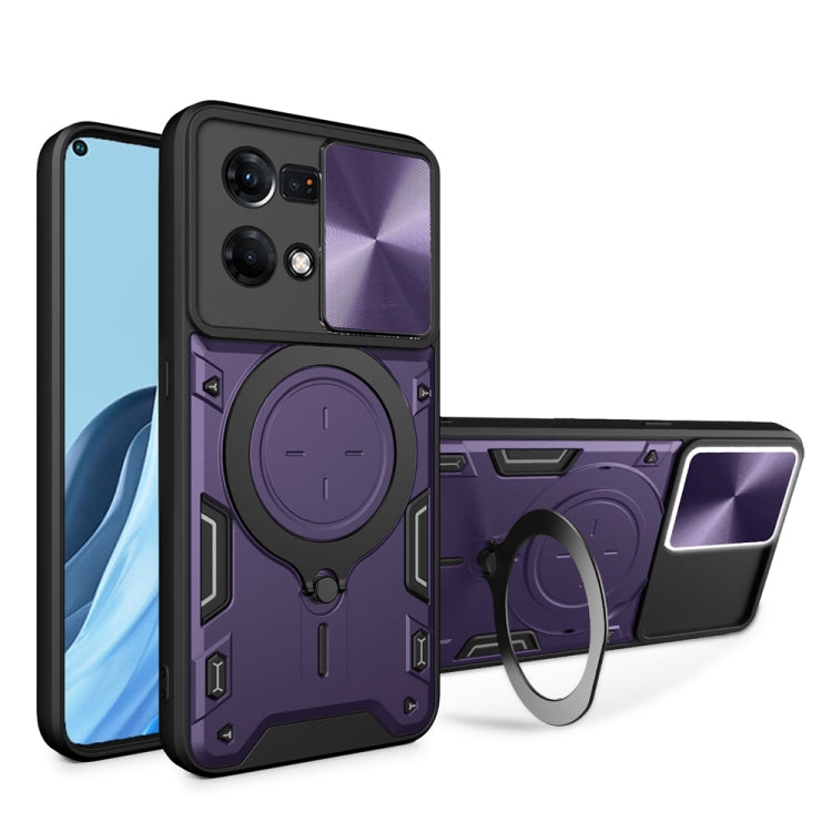 CD Texture Sliding Camshield Magnetic Holder Phone Case, For OPPO Reno7 4G / F21 Pro 4G, For OPPO Reno7 5G, For OPPO Reno 6 4G, For OPPO A15 / A15s / A35 2021