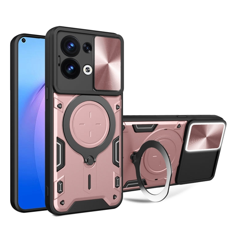CD Texture Sliding Camshield Magnetic Holder Phone Case, For OPPO Reno8 T 5G, For OPPO A17 4G, For OPPO Reno8 Pro 5G, For OPPO Reno8 5G