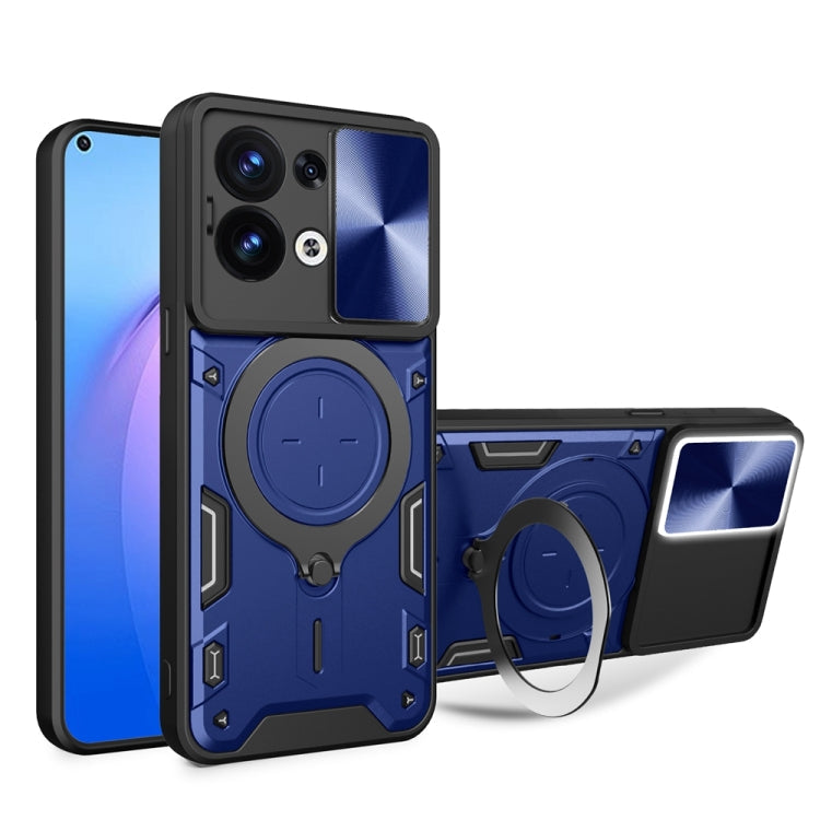 CD Texture Sliding Camshield Magnetic Holder Phone Case, For OPPO Reno8 T 5G, For OPPO A17 4G, For OPPO Reno8 Pro 5G, For OPPO Reno8 5G