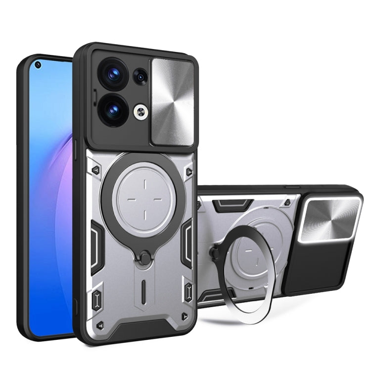 CD Texture Sliding Camshield Magnetic Holder Phone Case, For OPPO Reno8 T 5G, For OPPO A17 4G, For OPPO Reno8 Pro 5G, For OPPO Reno8 5G